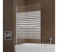 doporro Paroi de Baignoire 95x140cm Pare Baignoire 1 Volet Verre 6mm
