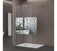 doporro Paroi de Douche à L'italienne 80cm Pare-douche avec Stabilisateur Rectangulaire Verre de Sécurité 10mm Revêtement NANO 80x200cm Design Bremen02BL