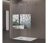 doporro Paroi de Douche à L'italienne 80cm Pare-douche avec Stabilisateur Rond Verre de Sécurité 10mm Revêtement NANO 80x200cm Design Bremen02BL