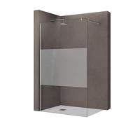 doporro Paroi de Douche à l'Italienne Bande Opaque 110cm Verre 8mm