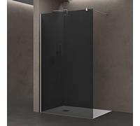 doporro Paroi de Douche à l'Italienne Gris Teinté 90cm Verre Trempé 8mm