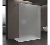 doporro Paroi de Douche à L'italienne Opaque 120 cm Pare-douche Verre de Sécurité 10mm Paroi 118x200cm avec 2 Stabilisateurs Rectangulaires Bremen02VS