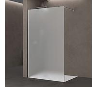 doporro Paroi de Douche à L'italienne Opaque 120cm Pare-Douche Verre de Sécurité 10mm Bremen02VS 120x200cm Profilé Chromé Stabilisateur Rectangulaire