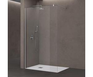 doporro Paroi de Douche à L'italienne Transparent 100cm Pare-Douche Verre de Sécurité 8mm Bremen01K 100x200cm Profilé Chromé avec Stabilisateur en Acier Inoxydable