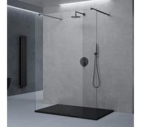 doporro Paroi de Douche à l'Italienne Transparent 140cm Verre Trempé 8mm