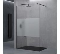 doporro Paroi de Douche à l'Italienne Bande Opaque 120cm Verre 8mm