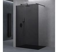 doporro Paroi de Douche Pare-Douche Verre de Securite Gris Teinté 10mm Douche à L'Italienne Barre de Stabilisation Inox Bremen2VG 140x200cm
