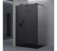 doporro Paroi de Douche Pare-Douche Verre de Securite Gris Teinté 8mm Douche à L'Italienne Barre de Stabilisation Inox Bremen1VG 120x200cm