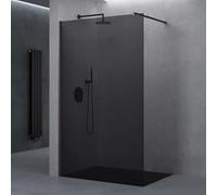 doporro Paroi de Douche Pare-Douche Verre de Securite Gris Teinté 8mm Douche à L'Italienne Barre de Stabilisation Inox Bremen1VG 140x200cm