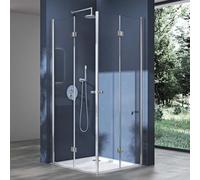 doporro Paroi de Douche Pliante Montage Réversible 90x80 Porte de Douche Pliable Transparent Ravenna26K pare Douche Rabattable 90x80x190cm