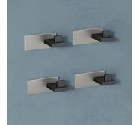 doporro Patère Murale Crochet Adhésif ou avec Perçage 4 pièces en Acier Inoxydable Rectangulaire pour Porte Entrée Cuisine Salle de Bain Stalo-06