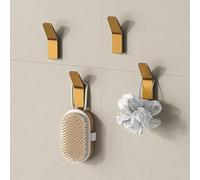 doporro Patère Murale Crochet Adhésif ou avec Perçage 4 pièces Or Rose Brossé en Alliage de Zinc Rectangulaire pour Porte Entrée Cuisine Salle de Bain Stalo-13