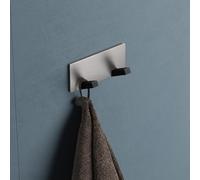 doporro Patère Murale Porte Manteau Mural de 2 Crochets Autocollant en Acier Inoxydable Rectangulaire Crochet Adhésif sans Perçage pour Porte Entrée Cuisine Salle de Bain Stalo-04