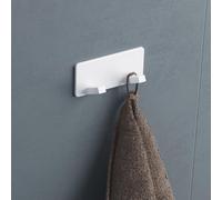 doporro Patère Murale Porte Manteau Mural de 2 Crochets Autocollant en Acier Inoxydable Rectangulaire Crochet Adhésif sans Perçage pour Porte Entrée Cuisine Salle de Bain Stalo-04