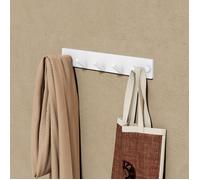 doporro Patère Murale Porte Manteau Mural de 5 Crochets Adhésif ou avec Perçage Blanc mat pour Porte Entrée Cuisine Stalo-05