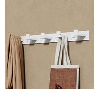 doporro Patère Murale Porte Manteau Mural de 5 Crochets en Acier Inoxydable Rectangulaire Adhésif ou avec Perçage pour Porte Entrée Cuisine Salle de Bain Stalo-07