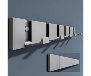 doporro Patère Murale Porte Manteau Mural de 6 Crochets Rétractables Gris | sans Perçage, pour Entrée Cuisine Salle de Bain, Wandgarderobe01