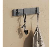 doporro Patère Murale Porte Manteau Mural sans Percage Gris de 4 Crochets Rétractables pour Porte Entrée Cuisine Salle de Bain Wandgarderobe01