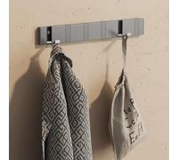 doporro Patère Murale Porte Manteau Mural sans Percage Gris de 6 Crochets Rétractables pour Porte Entrée Cuisine Salle de Bain Wandgarderobe01