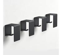 doporro Patère Murale sans Perçage Crochet Caché Adhésif Porte-Manteau | Noir, Porte-Serviettes, Acier au Carbone, pour Entrée Cuisine Salle de Bain, 4 Pièces, Tavrin-01