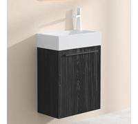 doporro Petit Meuble de Salle de Bain Suspendu 46cm Ensemble de 2 Pièces