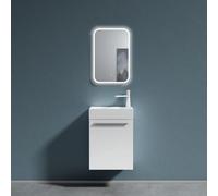 doporro Petit Meuble sous Vasque Blanc Mat et Vasque 46cm Ensemble de 2 Pièces de Meuble de Salle de Bain Design Pisa