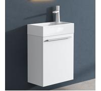 doporro Petit Meuble de Salle de Bain Suspendu 46cm Ensemble de 2 Pièces
