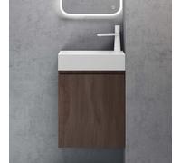 doporro Petit Meuble Sous Vasque Chêne et Vasque 46cm Ensemble de 2 Pièces de Meuble de Salle de Bain Design Pisa02