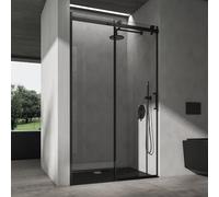 doporro Porte de Douche Coulissante 100x195cm pour Niche Paroi de Douche Transparente Verre de Sécurité avec Revêtement Anti-calaire Teramo19K