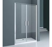 doporro Porte de Douche Pivotante pour Niche 120cm Verre Trempé 8mm
