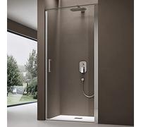 doporro Porte de Douche Pivotante Transparente 90x195cm Paroi de Douche pour Niche Verre 8mm avec Revêtement Anti-calaire Teramo36K