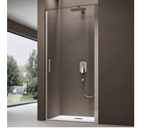 doporro Porte de Douche Pivotante Transparente 80x195cm Paroi de Douche pour Niche Verre 8mm avec Revêtement Anti-calaire Teramo36K