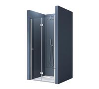 doporro Porte de douche pliable 100cm paroi de douche transparent pliante pour niche Teramo26K pare-douche rabattable montage réversible