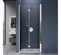 doporro Porte de douche pliable 120cm paroi de douche transparent pliante pour niche Teramo26K porte rabattable montage réversible