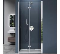 doporro Porte de douche pliable 75cm paroi de douche transparent pliante pour niche Teramo26K porte rabattable montage réversible