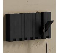 doporro Porte Manteau Mural Bois Patère Murale 7 Crochets Rétractable Porte-Manteau Decoratif Noir Mat pour Entrée Bureau Chambre Twigro-01
