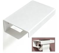 doporro Porte-Papier Toilette Mural 2 en 1 avec Étagère Dérouleur Papier WC | Aluminium, Blanc, Support Rouleau Papier Toilette, Salle de Bain, Lino-05