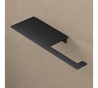 doporro Porte Papier Toilette Mural Support Rouleaux Papier Dérouleur Papier WC Noir Mat en Acier Inoxydable 2 en 1 avec Plateau de Rangement Lino-01