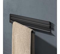 doporro Porte-Serviettes Magnétique Mural Pliable Rangement Serviettes | Torchon, Noir Mat, Acier au Carbone, sans Perçage, pour Salle de Bain et Cuisine, 40cm, Folda02