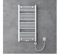 doporro Radiateur de Salle de Bain Sèche-Serviette 100x60cm Chauffage Électrique Blanc avec Résistance pour Radiateur 600W