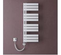 doporro Radiateur de Salle de Bain Sèche-Serviette 104x40cm Radiateur à Eau Chaude Blanc avec Résistance pour Radiateur 800W FN