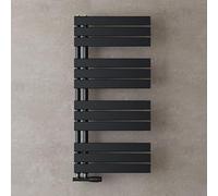 doporro Radiateur de Salle de Bain Sèche-Serviette 104x50cm Radiateur à Eau Chaude Gris Noir Sèche-Serviettes Design FN