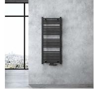 doporro Radiateur de Salle de Bain Sèche-Serviette 120x50cm Radiateur Tubulaire Vertical Chauffage à Eau Chaude Gris-Noir