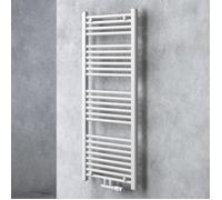 doporro Radiateur de Salle de Bain Sèche-Serviette 120x50cm Radiateur Tubulaire Vertical Chauffage à Eau Chaude Blanc