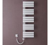 doporro Radiateur de Salle de Bain Sèche-Serviette 131x40cm Radiateur à Eau Chaude Blanc Sèche-Serviettes avec Résistance pour Radiateur 1000W Design FN