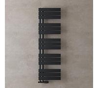 doporro Radiateur de Salle de Bain Sèche-Serviette 131x40cm Radiateur à Eau Chaude Gris Noir Sèche-Serviettes Design FN