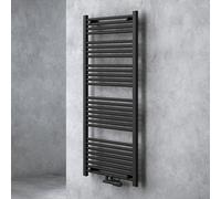 Sogood Radiateur de Salle de Bain Sèche-Serviette 140x60cm Radiateur Tubulaire Vertical Chauffage à Eau Chaude Gris-Noir