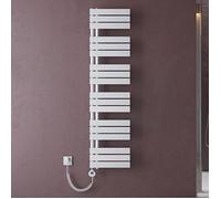 doporro Radiateur de Salle de Bain Sèche-Serviette 159x40cm Radiateur à Eau Chaude Blanc avec Résistance pour Radiateur 1000W FN