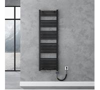 doporro Radiateur de Salle de Bain Sèche-Serviette 160x50cm Chauffage Électrique Gris-Noir avec Résistance pour Radiateur 800W