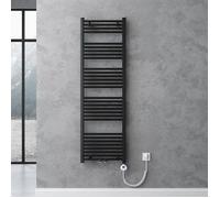 doporro Radiateur de Salle de Bain Sèche-Serviette 160x60cm Chauffage Électrique Gris-Noir avec Résistance pour Radiateur 800W